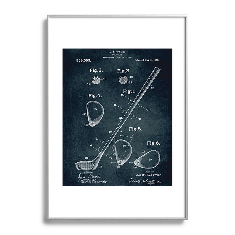 1909 - Golf Club patent art Framed Art Print