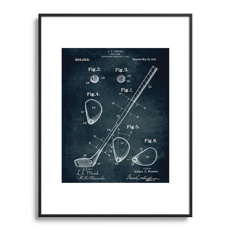 1909 - Golf Club patent art Framed Art Print