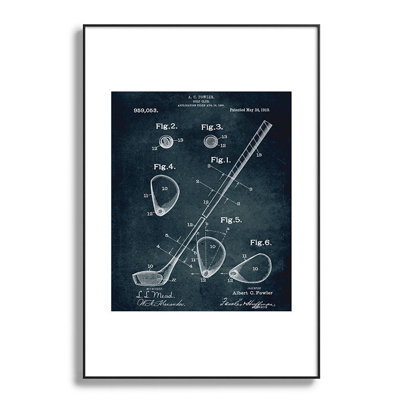 1909 - Golf Club patent art Framed Art Print