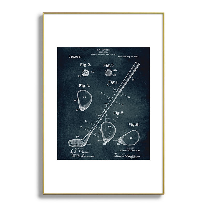 1909 - Golf Club patent art Framed Art Print