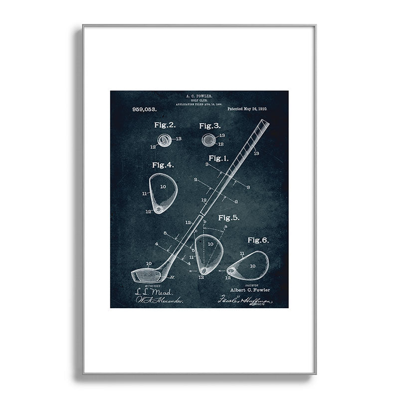1909 - Golf Club patent art Framed Art Print