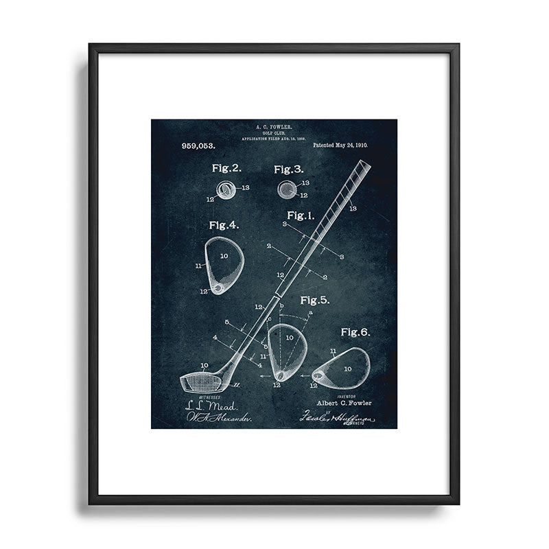 1909 - Golf Club patent art Framed Art Print