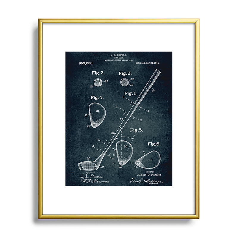 1909 - Golf Club patent art Framed Art Print