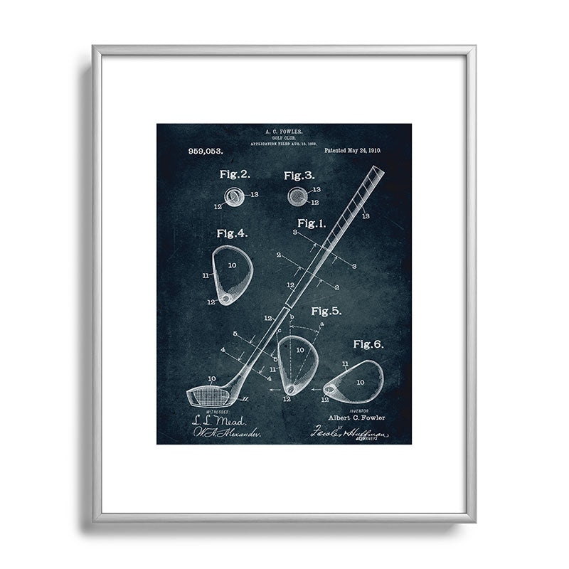 1909 - Golf Club patent art Framed Art Print
