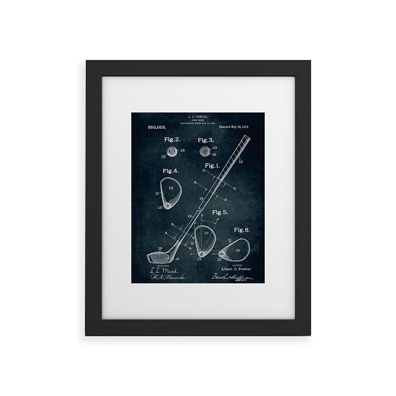 1909 - Golf Club patent art Framed Art Print