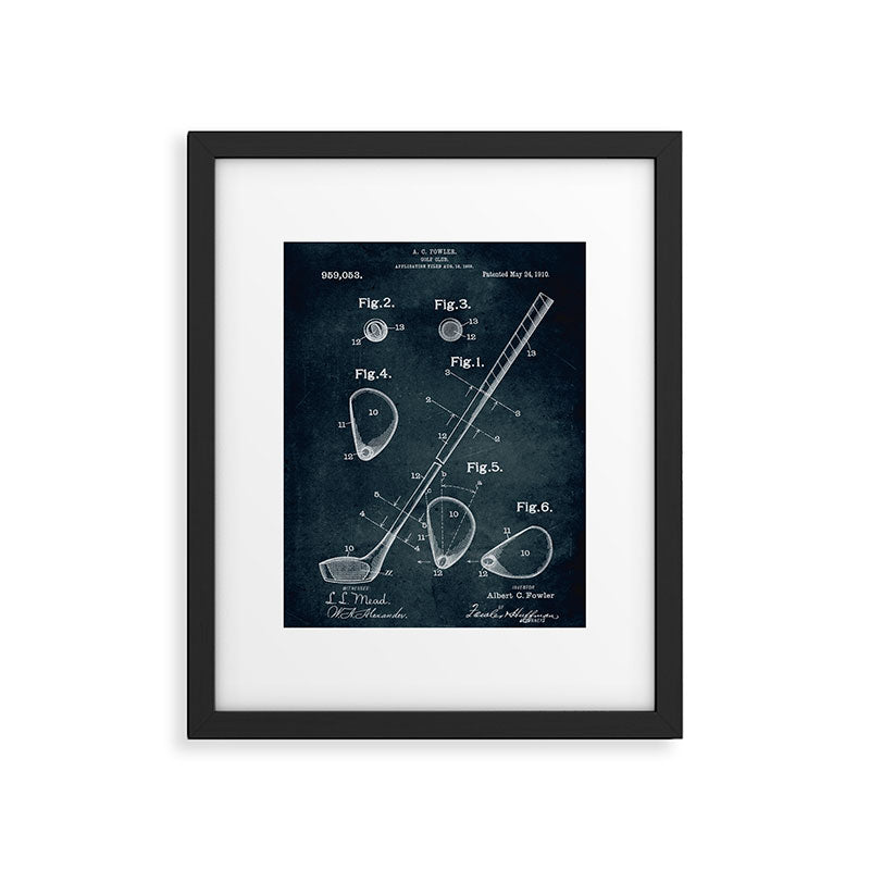 1909 - Golf Club patent art Framed Art Print