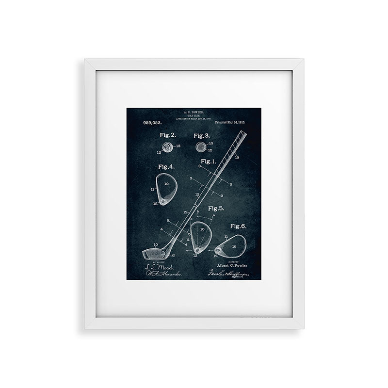 1909 - Golf Club patent art Framed Art Print