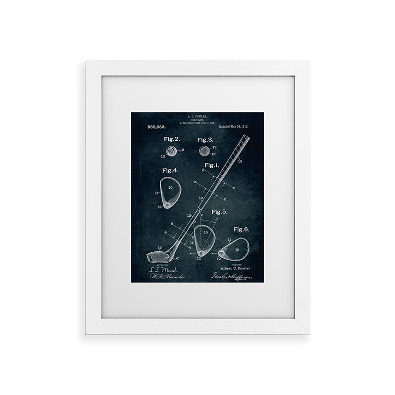 1909 - Golf Club patent art Framed Art Print