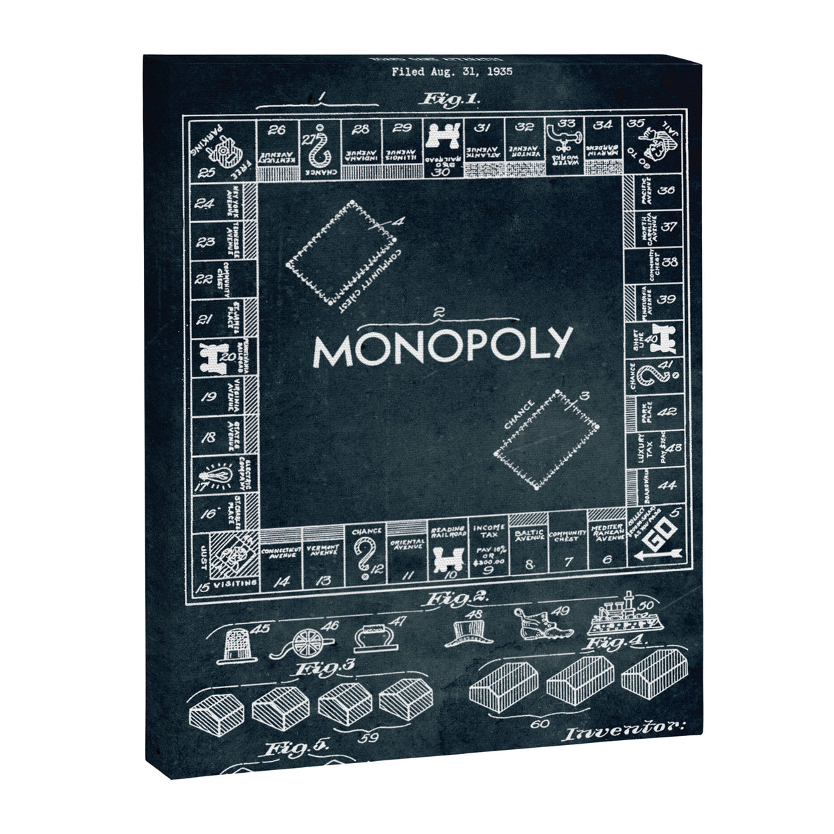 1935 - Board game apparatus (Monopoly) Canvas Print