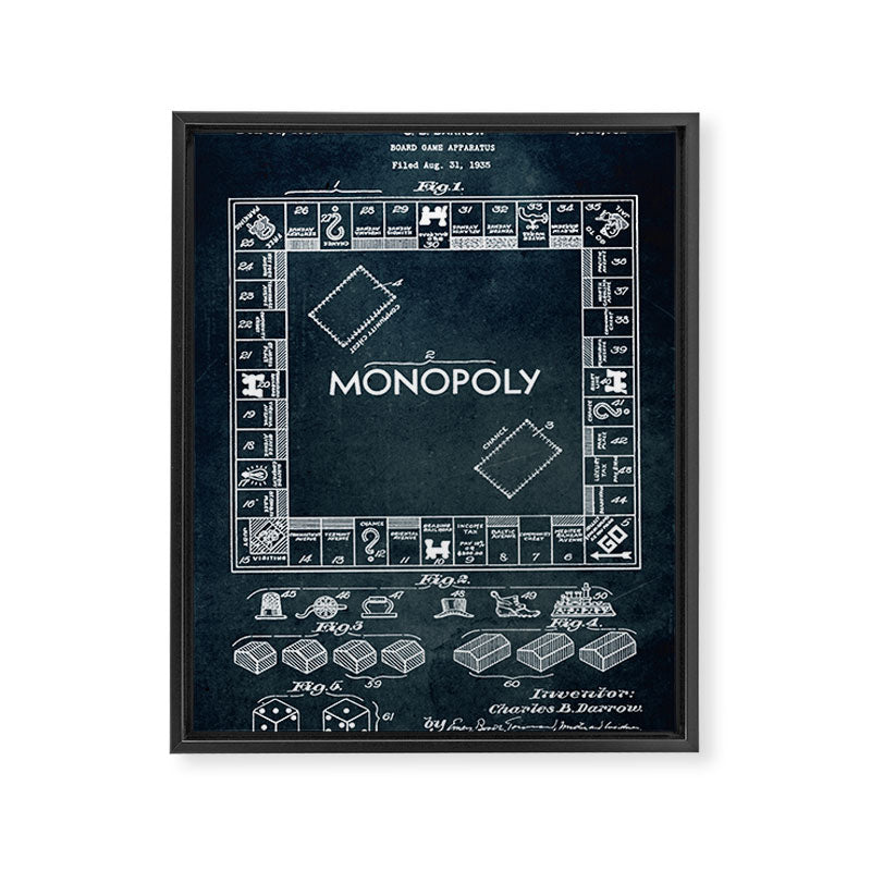 1935 - Board game apparatus (Monopoly) Framed Canvas Print