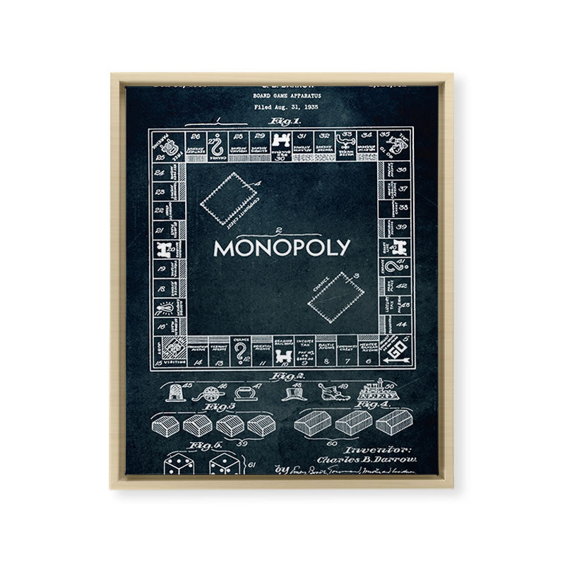 1935 - Board game apparatus (Monopoly) Framed Canvas Print