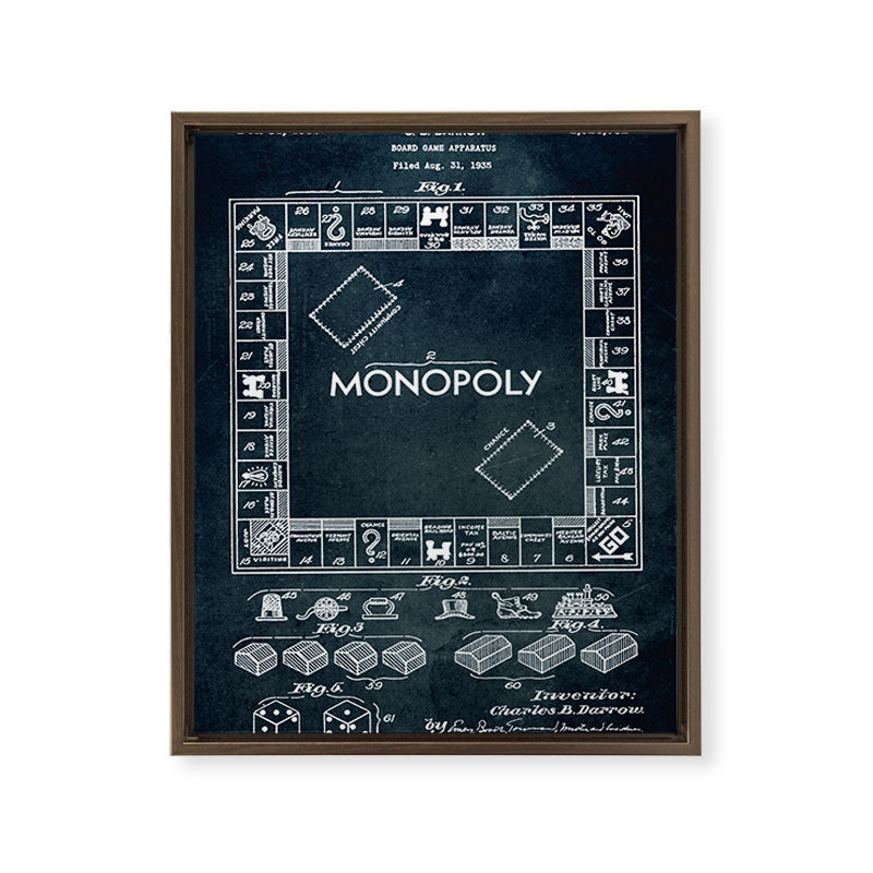 1935 - Board game apparatus (Monopoly) Framed Canvas Print