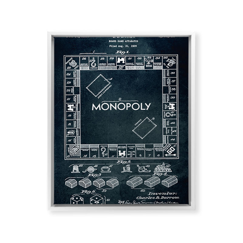 1935 - Board game apparatus (Monopoly) Framed Canvas Print