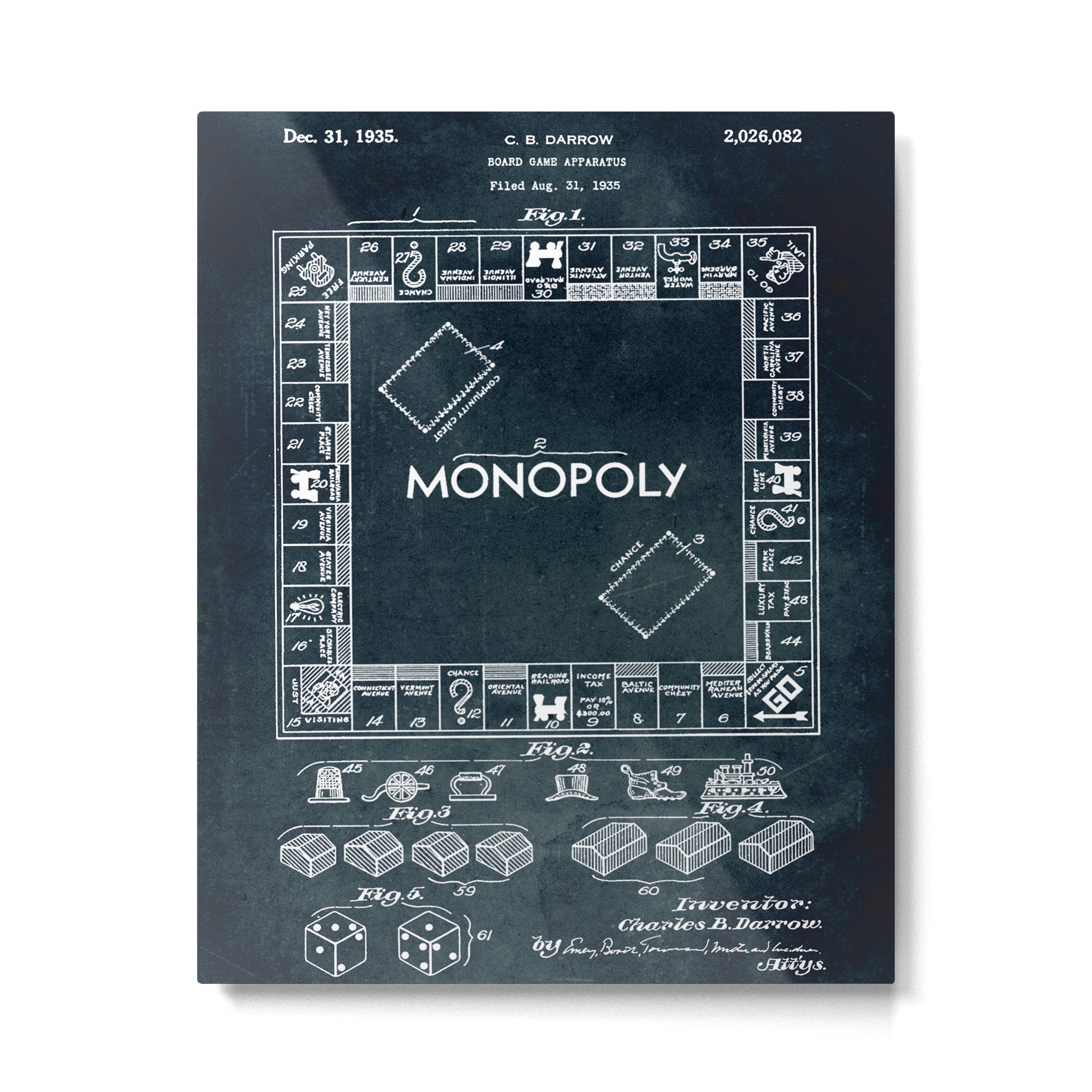 1935 - Board game apparatus (Monopoly) Metal Print