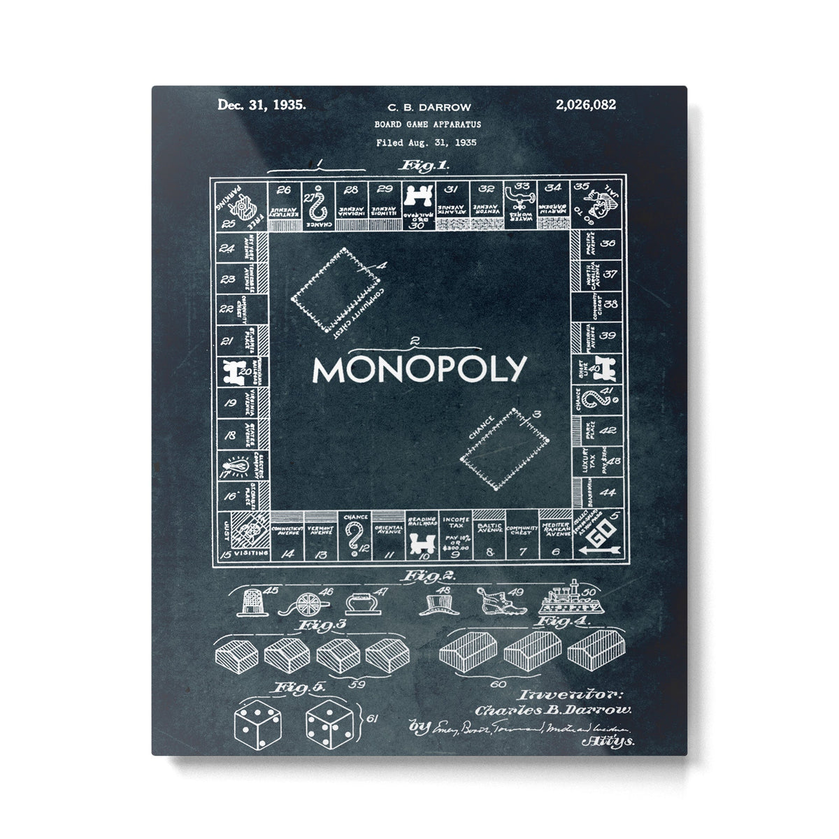 1935 - Board game apparatus (Monopoly) Metal Print
