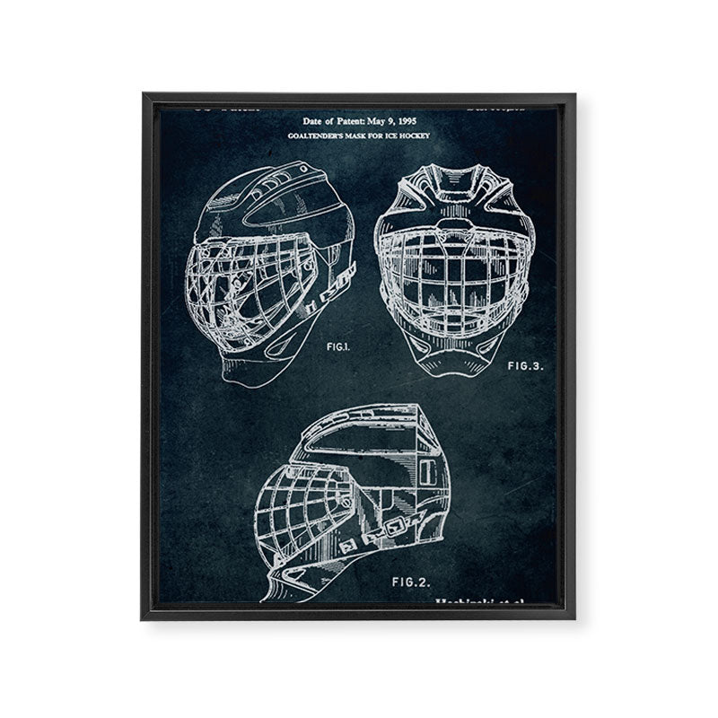 1995 - Goaldtender's mask for ice hockey Framed Canvas Print