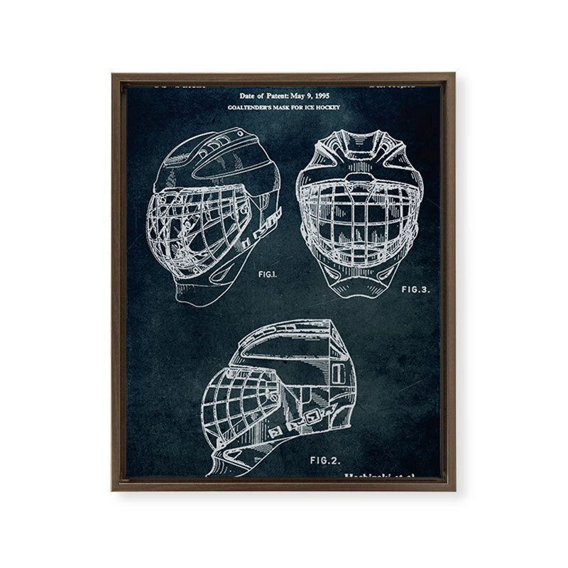 1995 - Goaldtender's mask for ice hockey Framed Canvas Print
