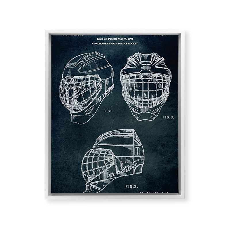 1995 - Goaldtender's mask for ice hockey Framed Canvas Print