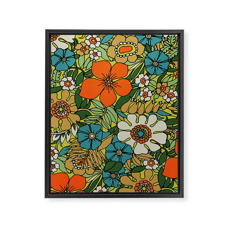 70s Plate Framed Canvas Print