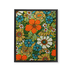 70s Plate Framed Canvas Print