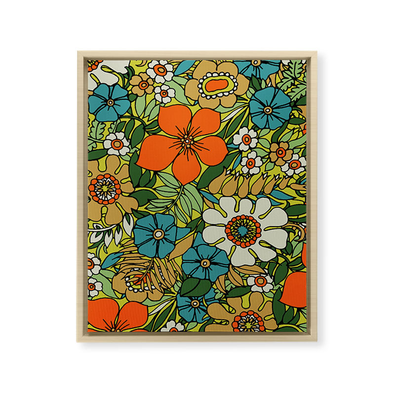 70s Plate Framed Canvas Print
