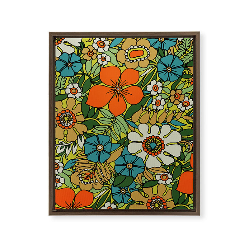 70s Plate Framed Canvas Print