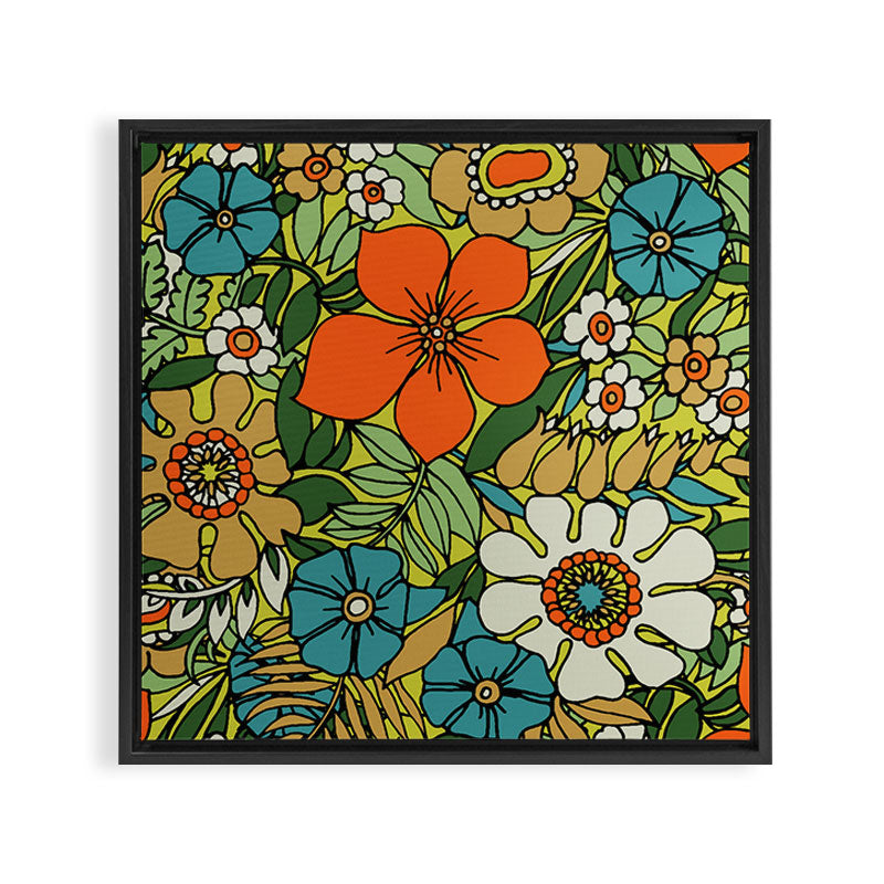70s Plate Framed Canvas Print