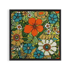 70s Plate Framed Canvas Print