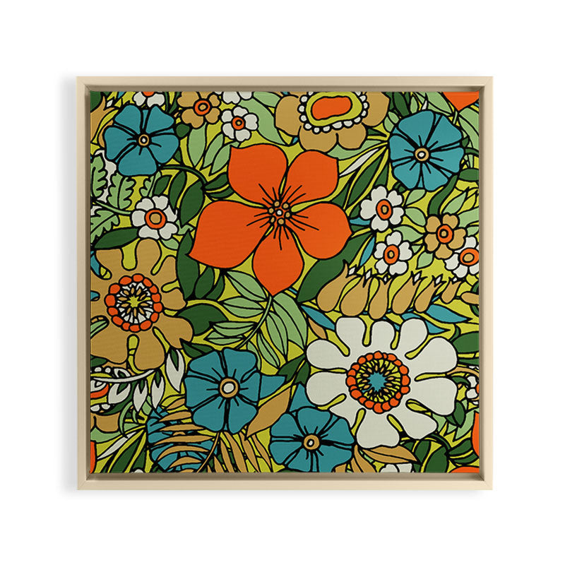 70s Plate Framed Canvas Print