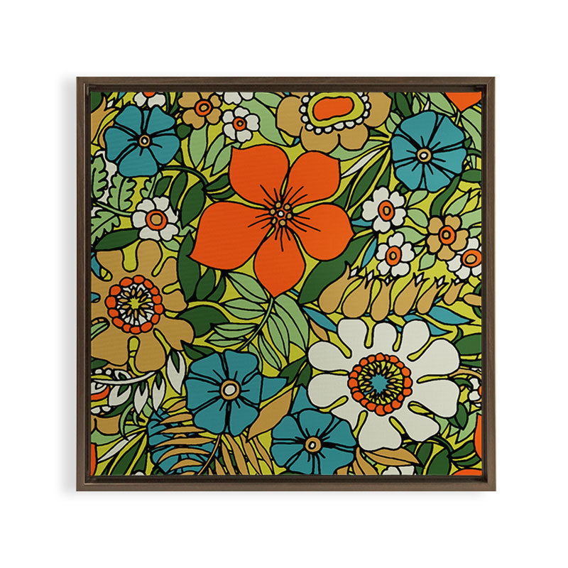 70s Plate Framed Canvas Print