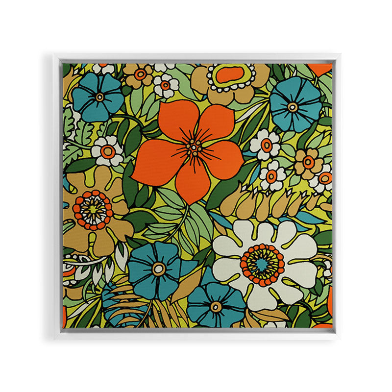 70s Plate Framed Canvas Print
